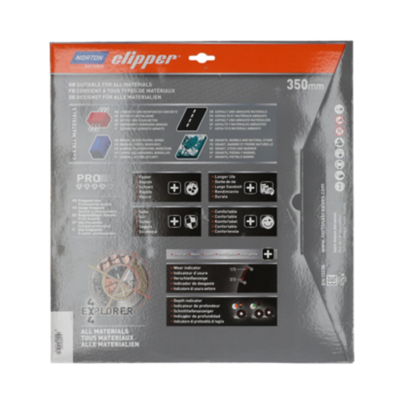 Norton Norton CLIPPER PRO 4x4 Diamantsagblad MULTIMATERIAL SENTER25,4 Ø350x3,2 3