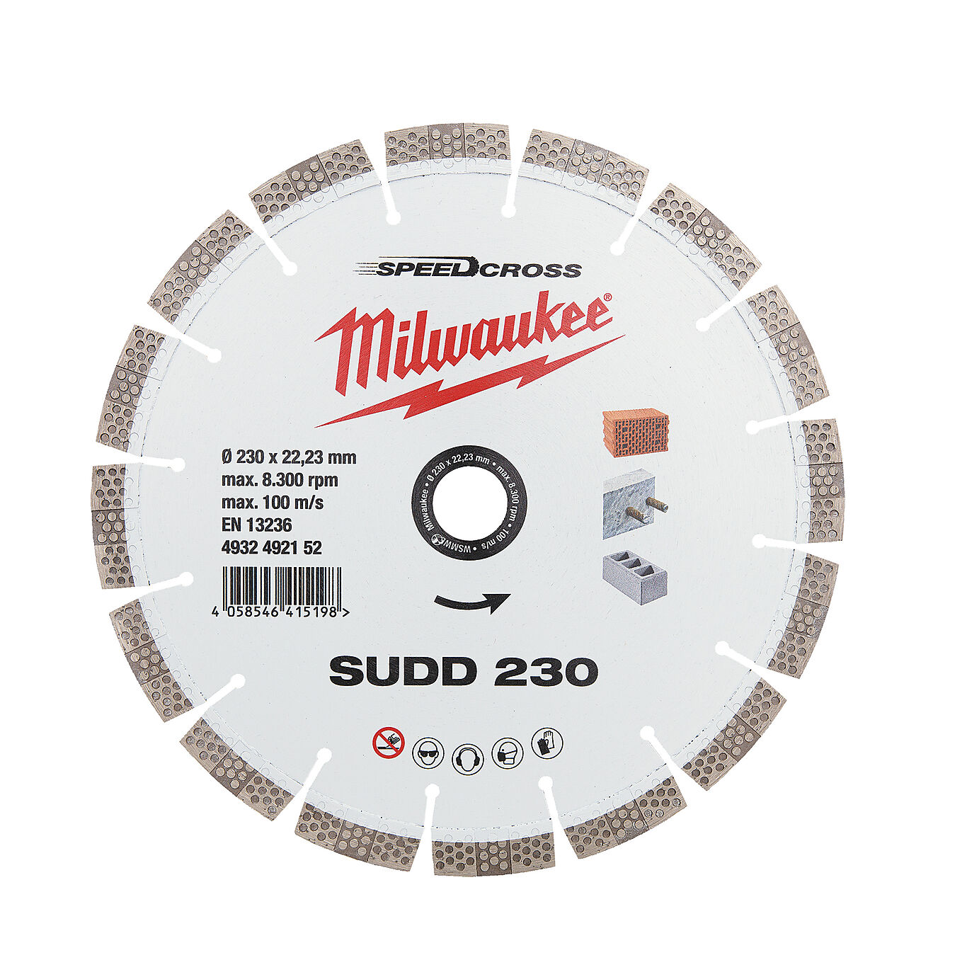 Milwaukee Milwaukee SPEEDCROSS DIAMANT Kappeskive SUDD SENTER22,23 Ø230 1