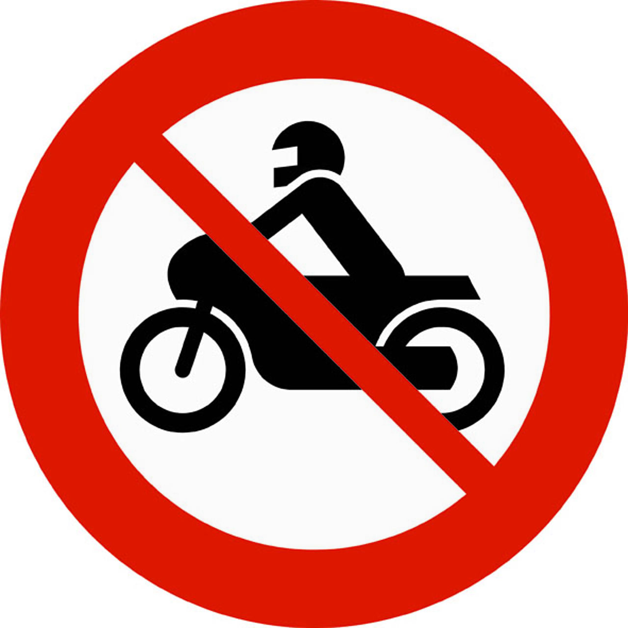 Skilt 306.4 "Forbudt for motorsykkel og moped" MS KL3 1