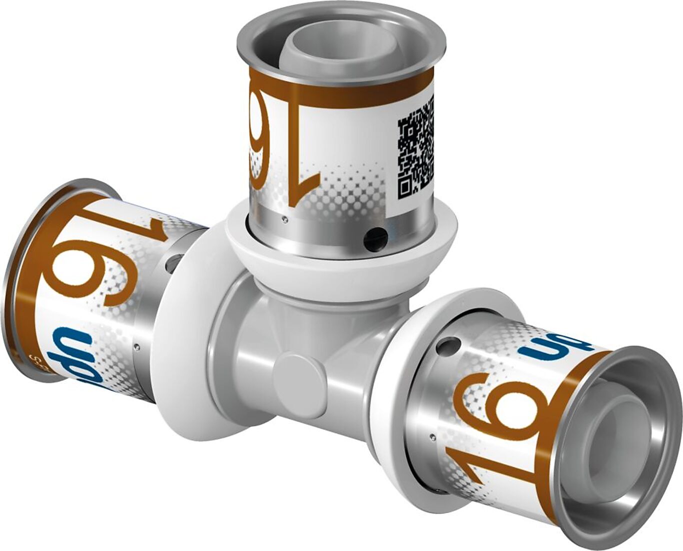 Uponor T-rør 16-16-16 mm S-Press 1