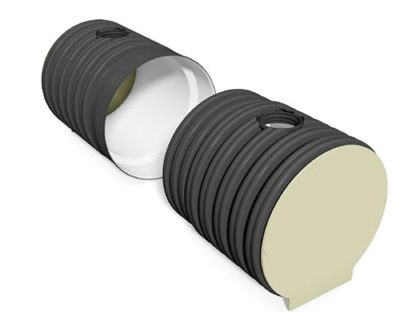 Uponor Endelokk for magasinering, 2 stk for iq 800mm 1,4m m/hull for 2x 315 stigerør 1