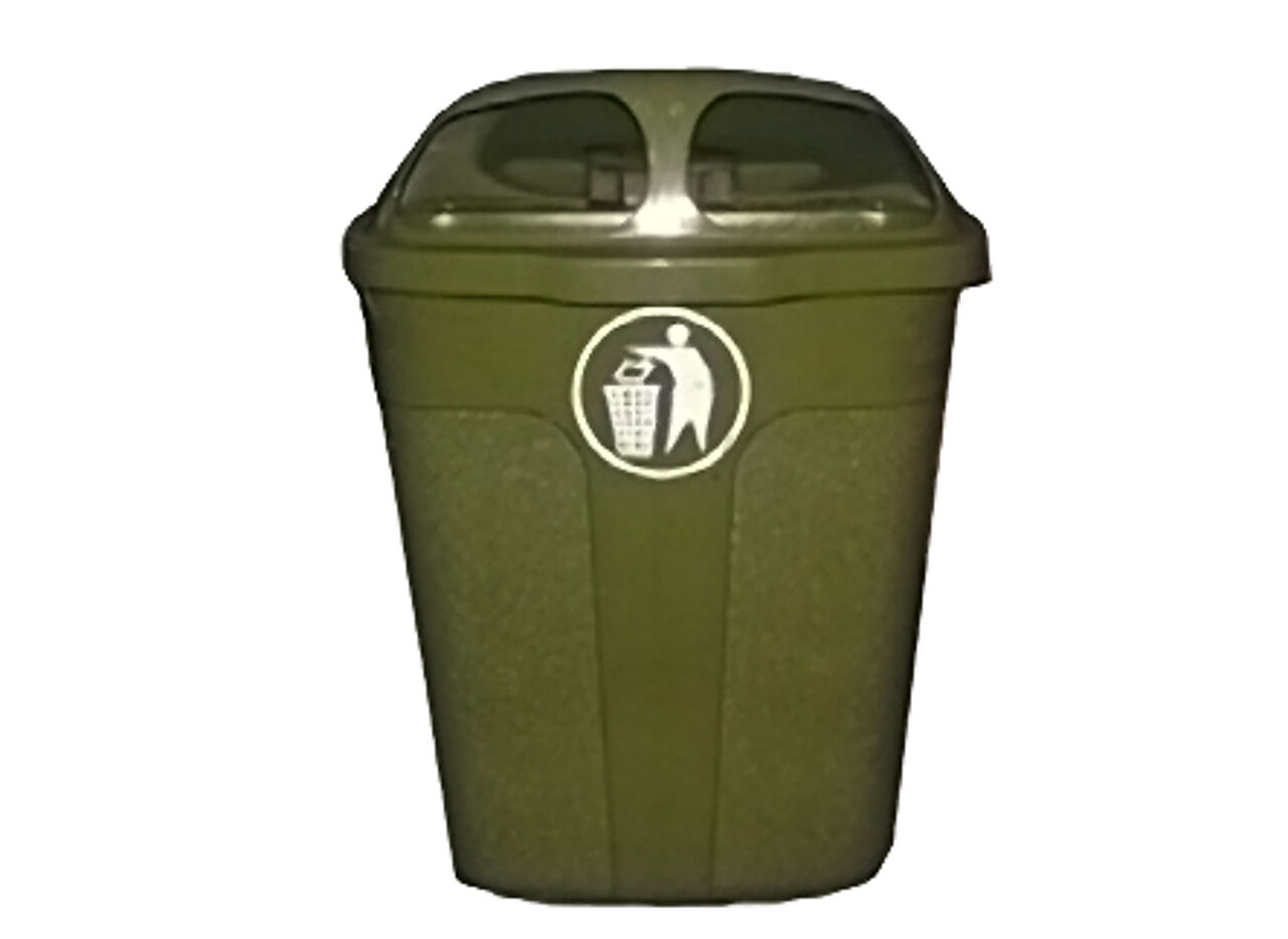 Grønn avfallsbeholder med feste for stolpe/vegg, 60 liter 1