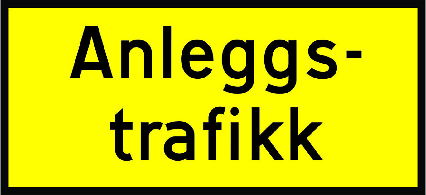 Skilt 808.713 "Anleggstrafikk" MS FGG (underskilt)