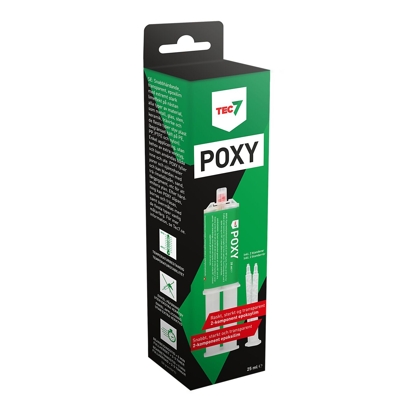 Tec7 Poxy 2-komponent epoxylim 25 ml 1