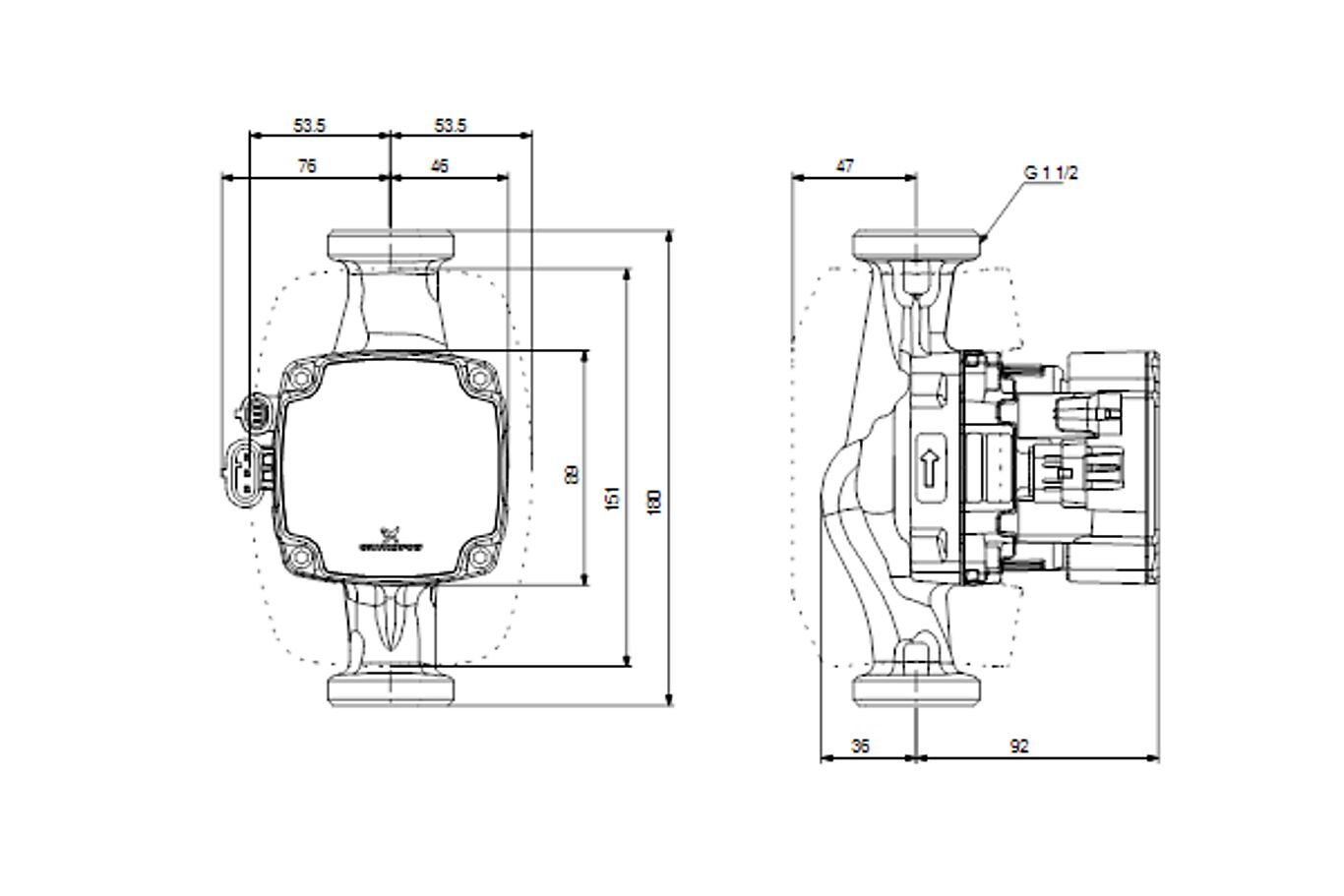 Grundfos Grundfos sirkulasjonspumpe Alpha2 Go 25-75 180 2
