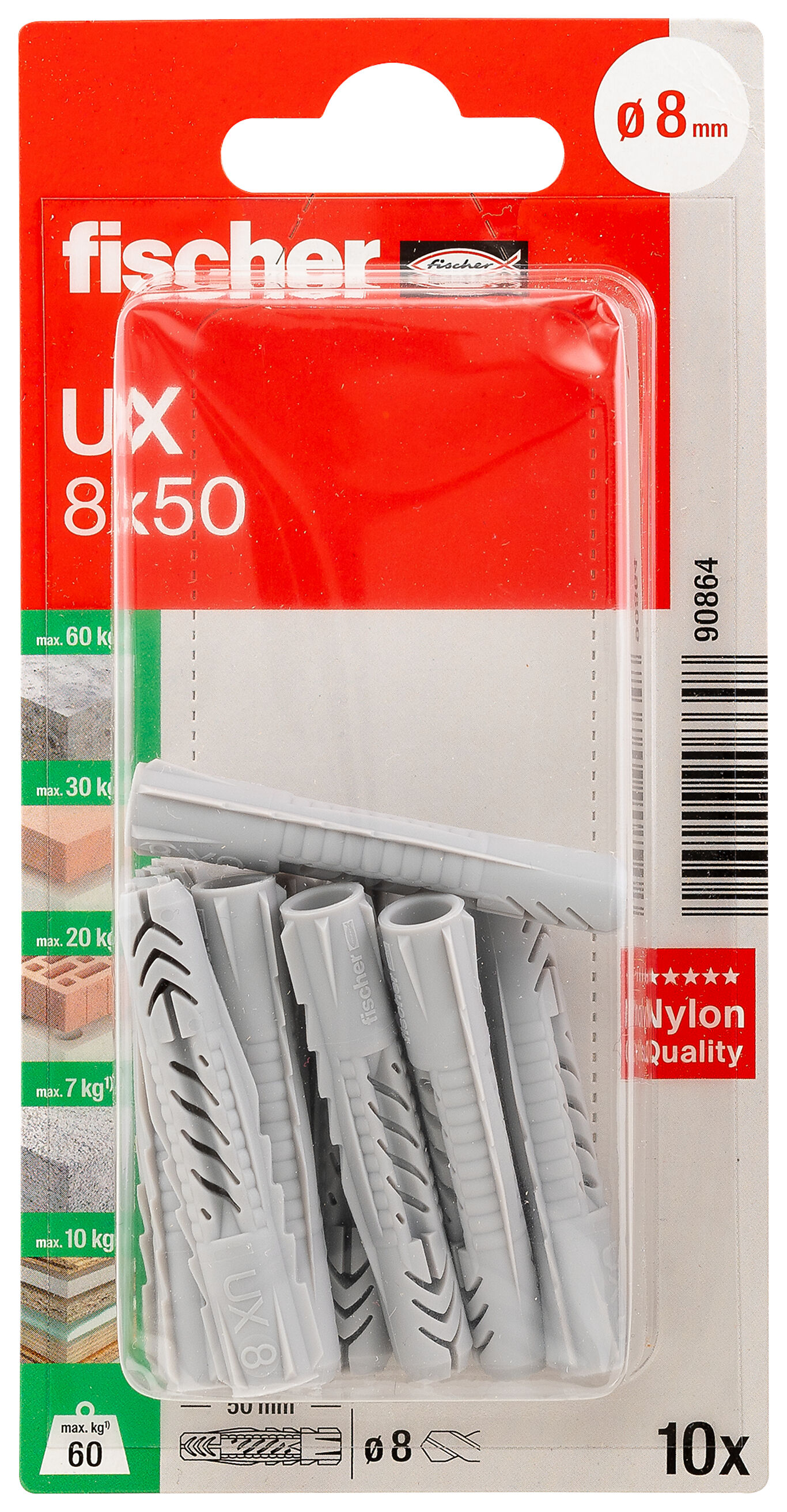 Fischer Universalplugg UX 8X50, 10 stk 2