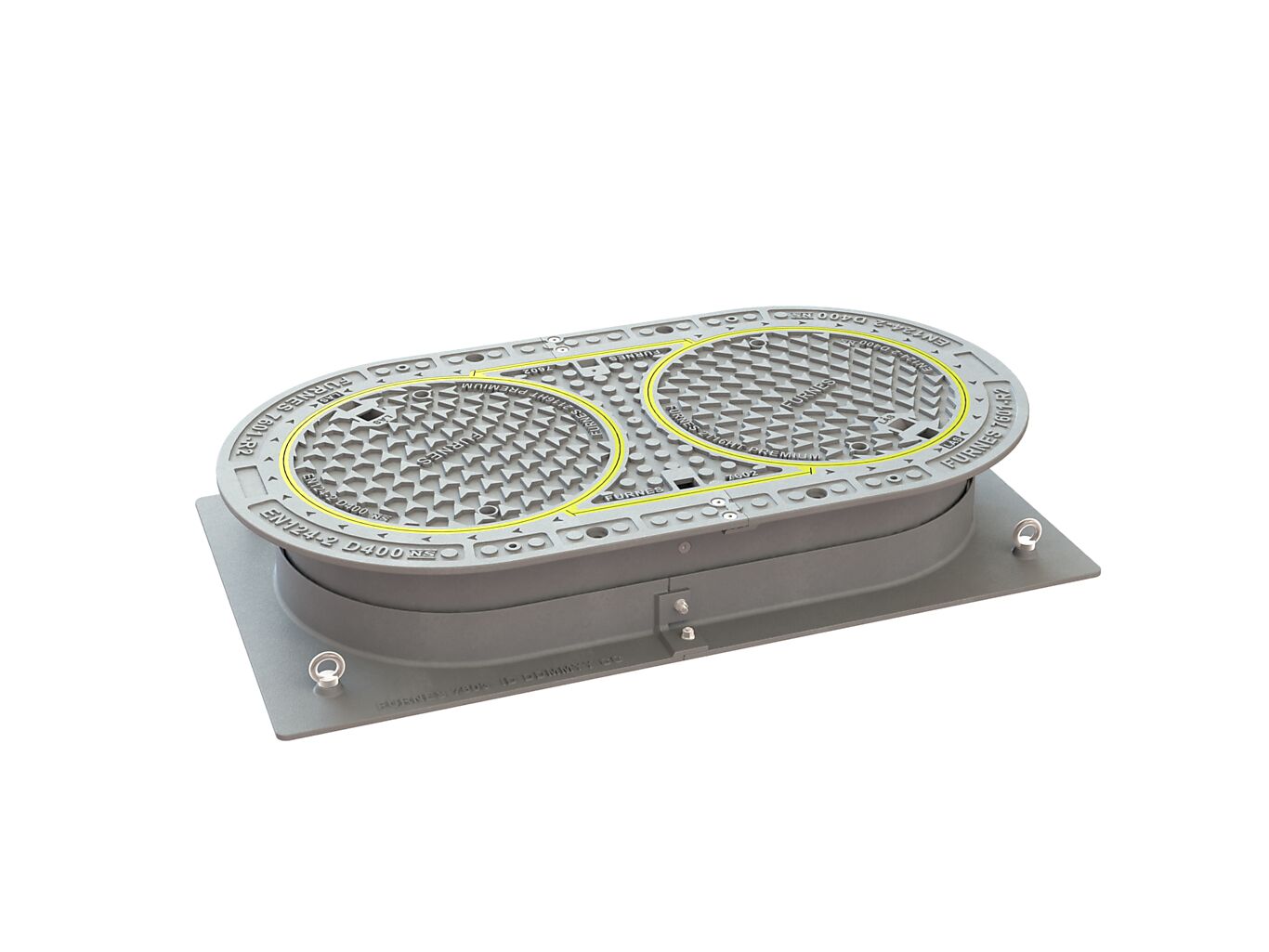 Furnes lokk og teleskopisk ramme, 700 x 1410 mm, 2 lokk 1
