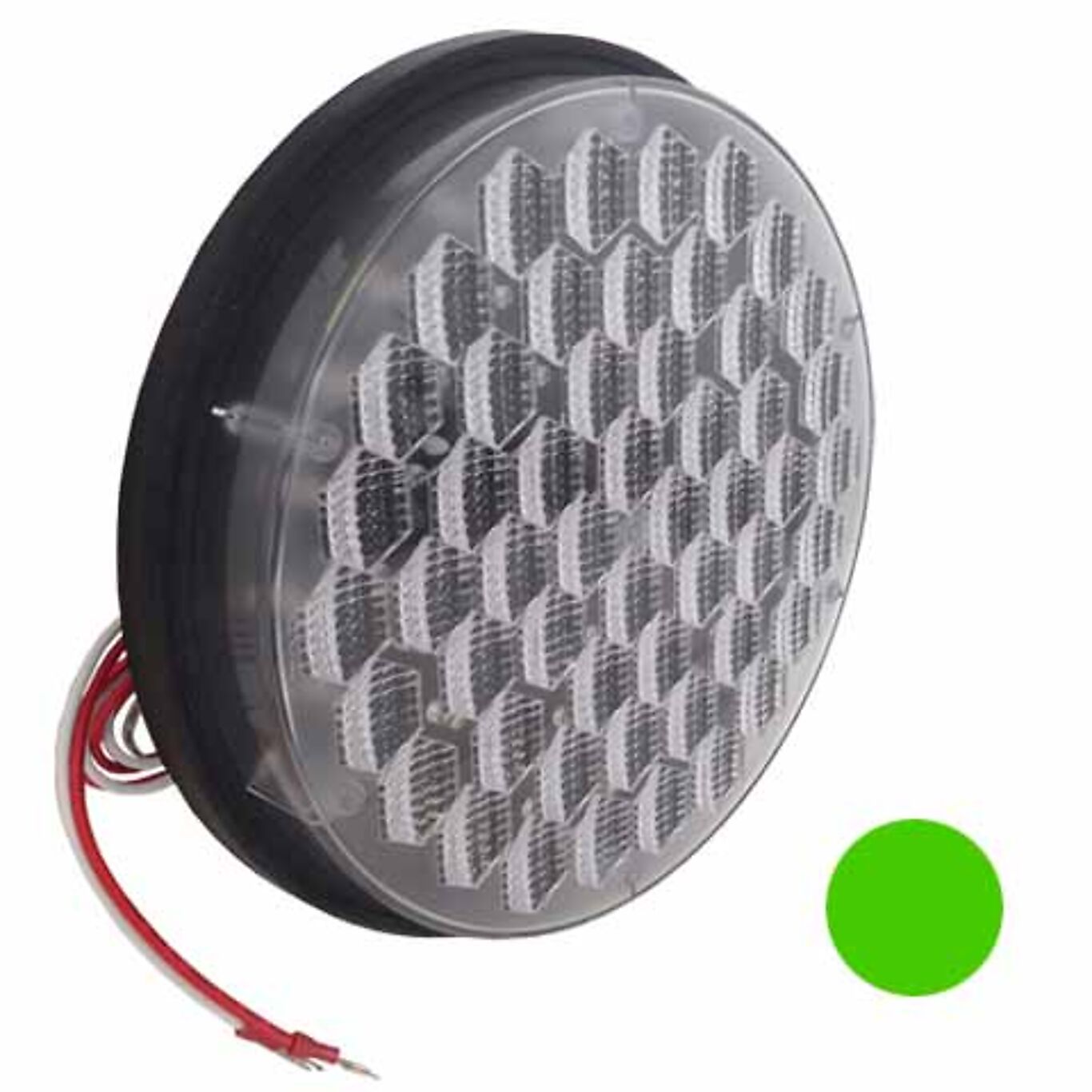 R6 led diode-lampe 12v grønn ø210 m/25cm kabel og kontakt 1