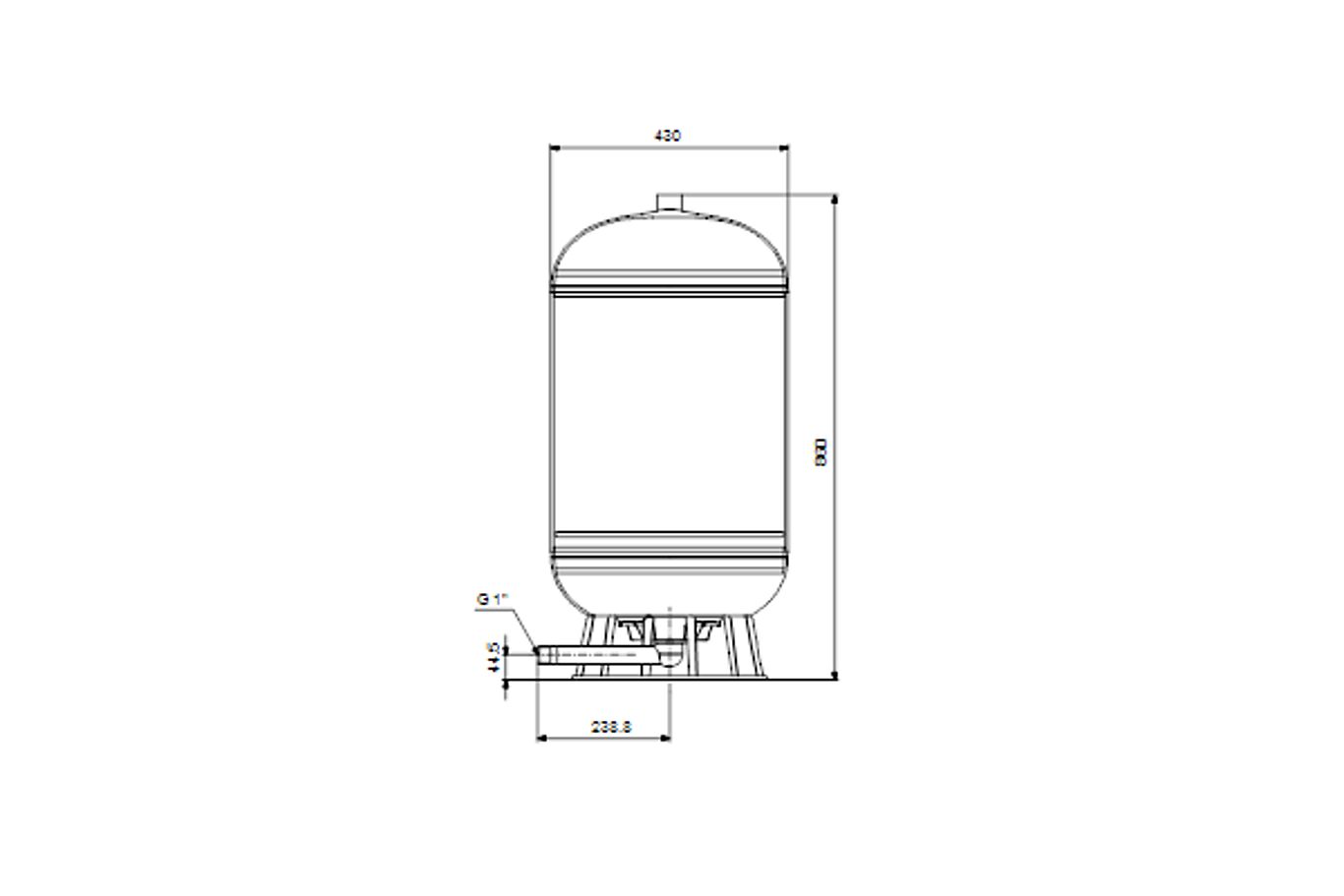 Grundfos Trykktank C2B 80 liter glassfiber 2
