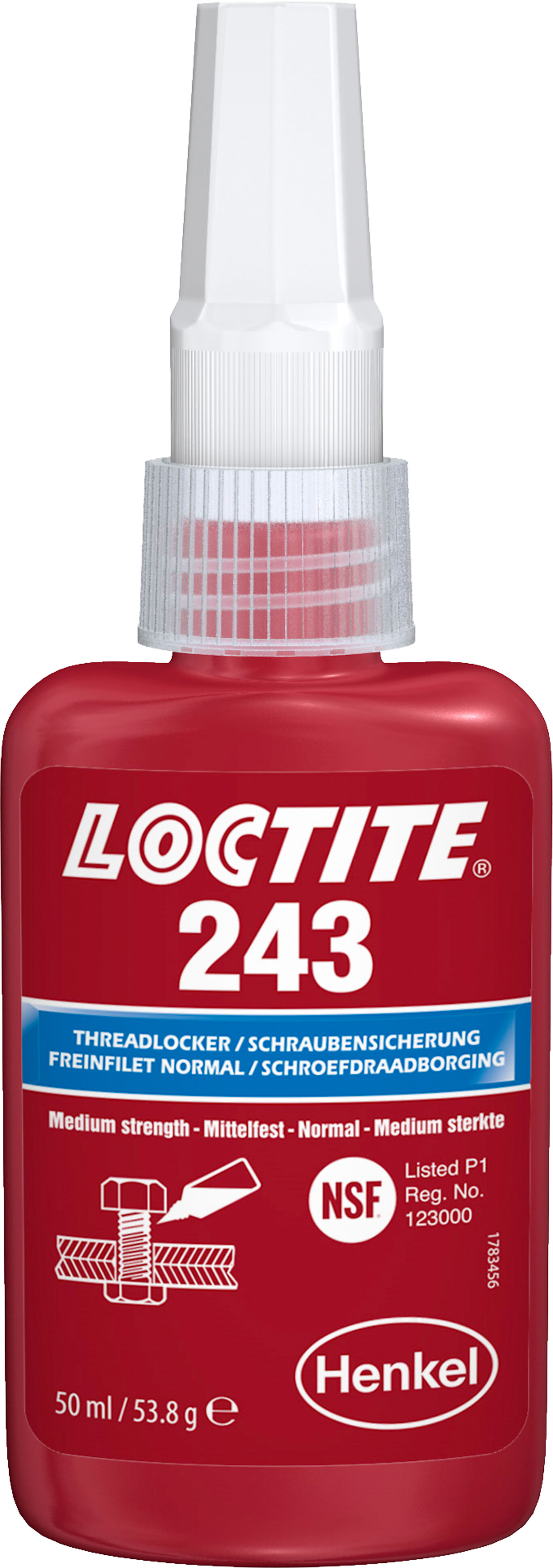 Skruelåsing Loctite 243, demonterbar 50 ml