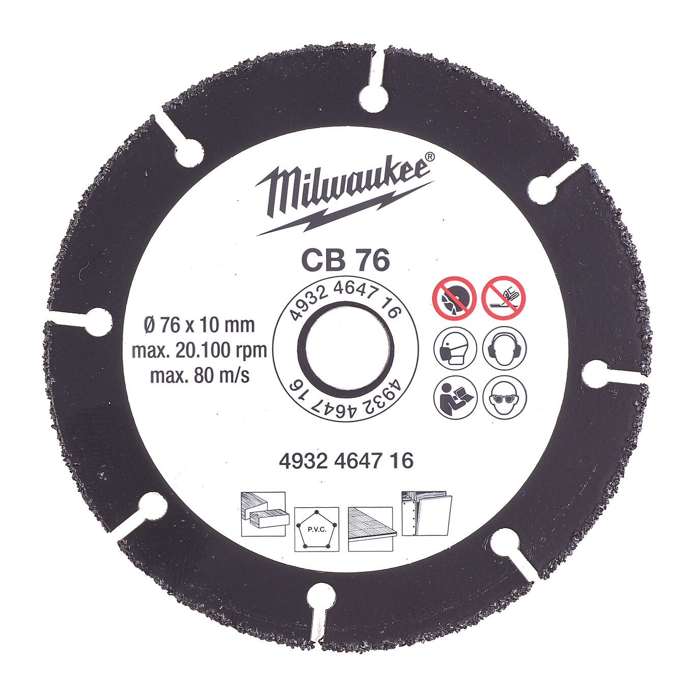 Milwaukee Milwaukee CARBIDE Kappeskive CB SENTER10 Ø76 1