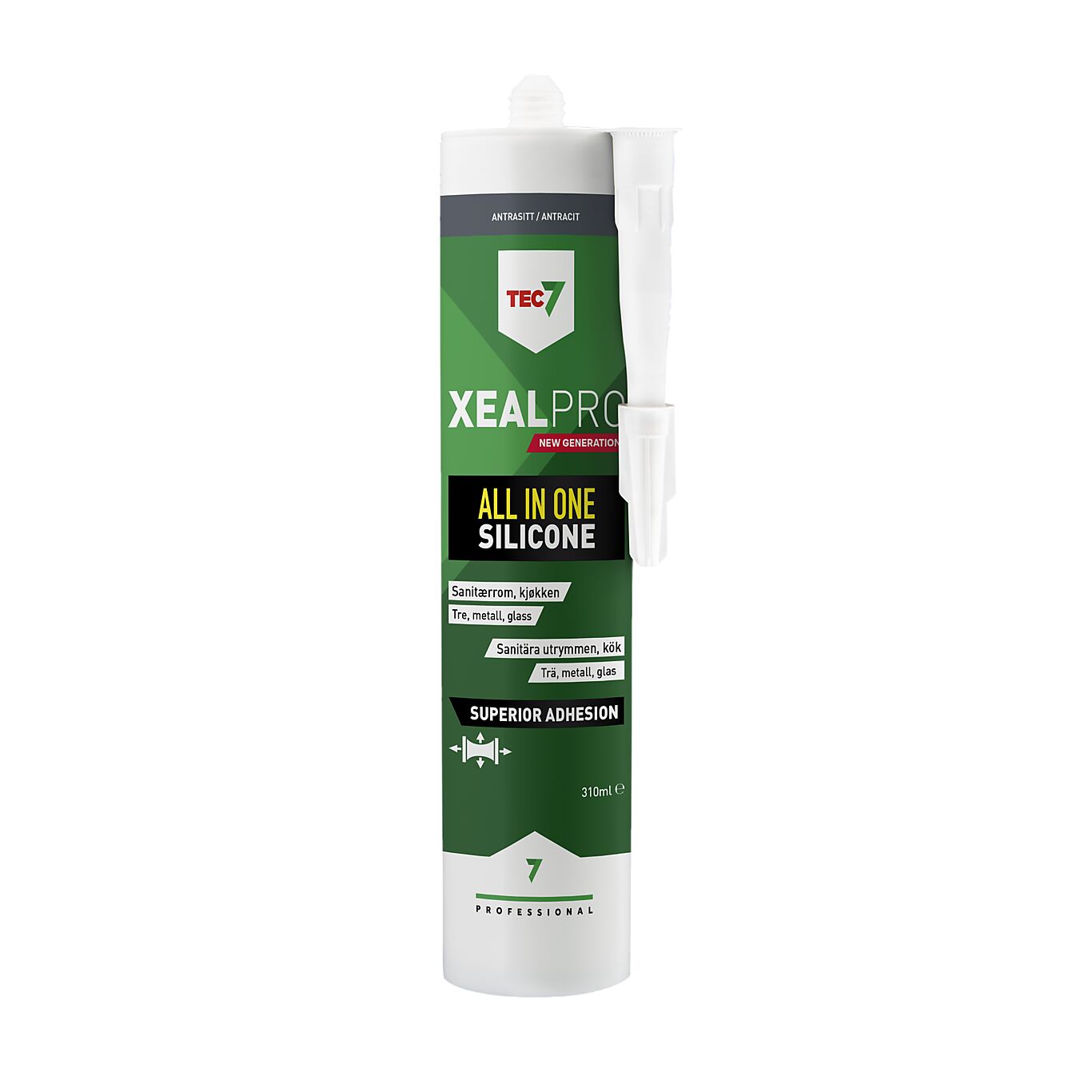 Relekta TEC7 Lim- og fugemasse XEALPRO Antrasitt 310 ml 1
