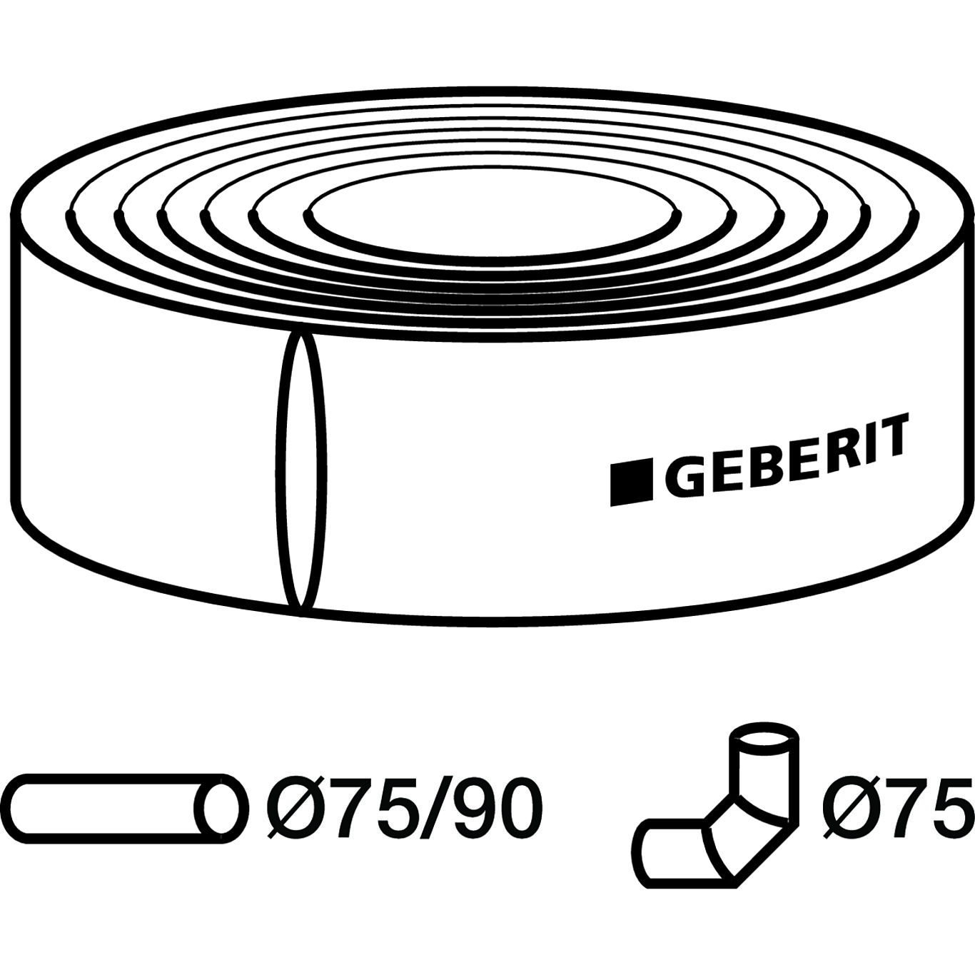 Geberit Geberit isolasjonsslange av PE 75 / 90 mm d=75 / 90mm, di=97mm 2