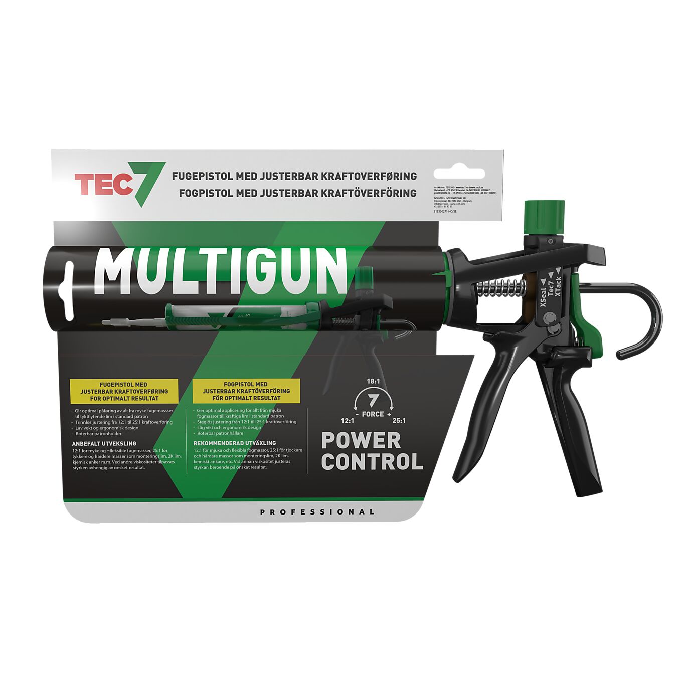 TEC7 Multigun fugepistol 310 ml