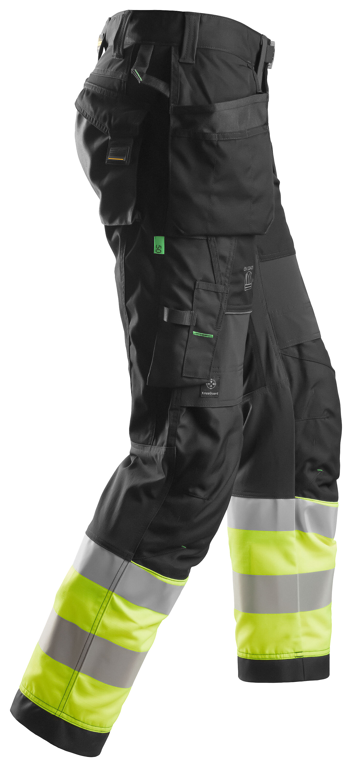 Snickers Workwear Snickers Workwear Flexiwork High-Vis Bukse 6931 Kl1 Sort/Gul 046 3