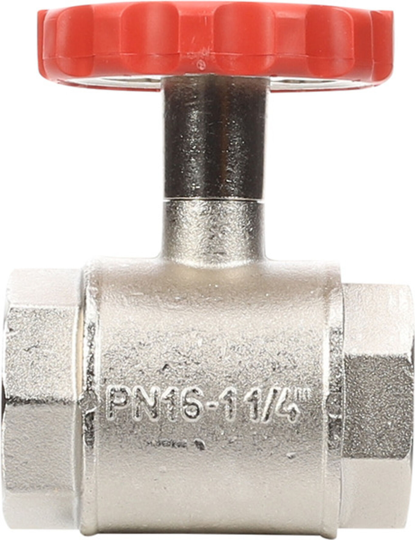 Flamco Kuleventil CW617N m/termometer, rødt ratt 1 1/4" 2