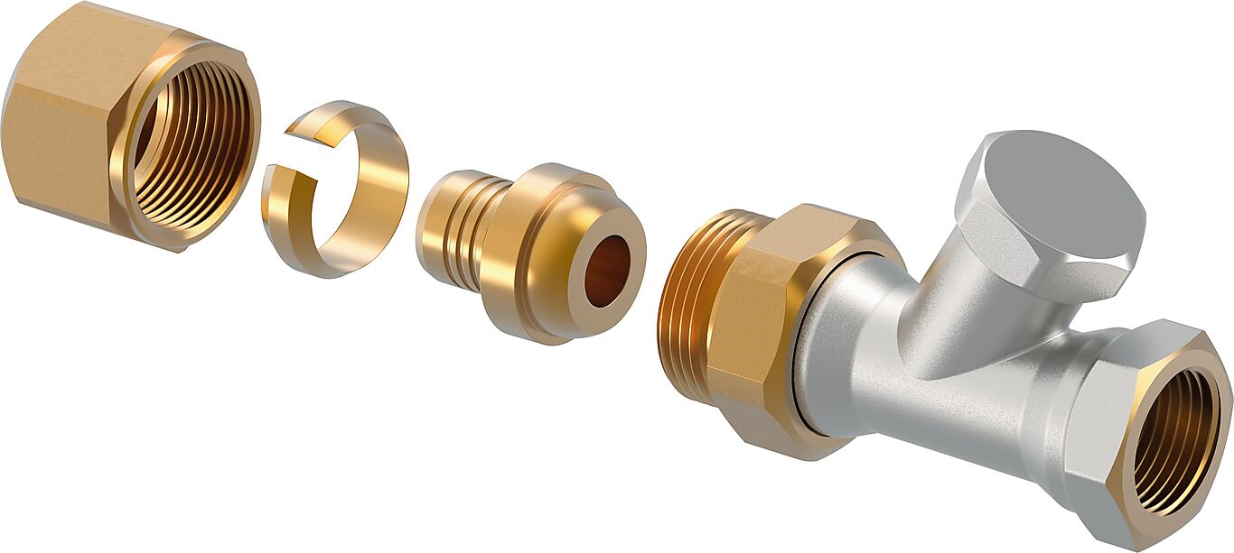 Uponor Returventil 1/2" med kopling 1