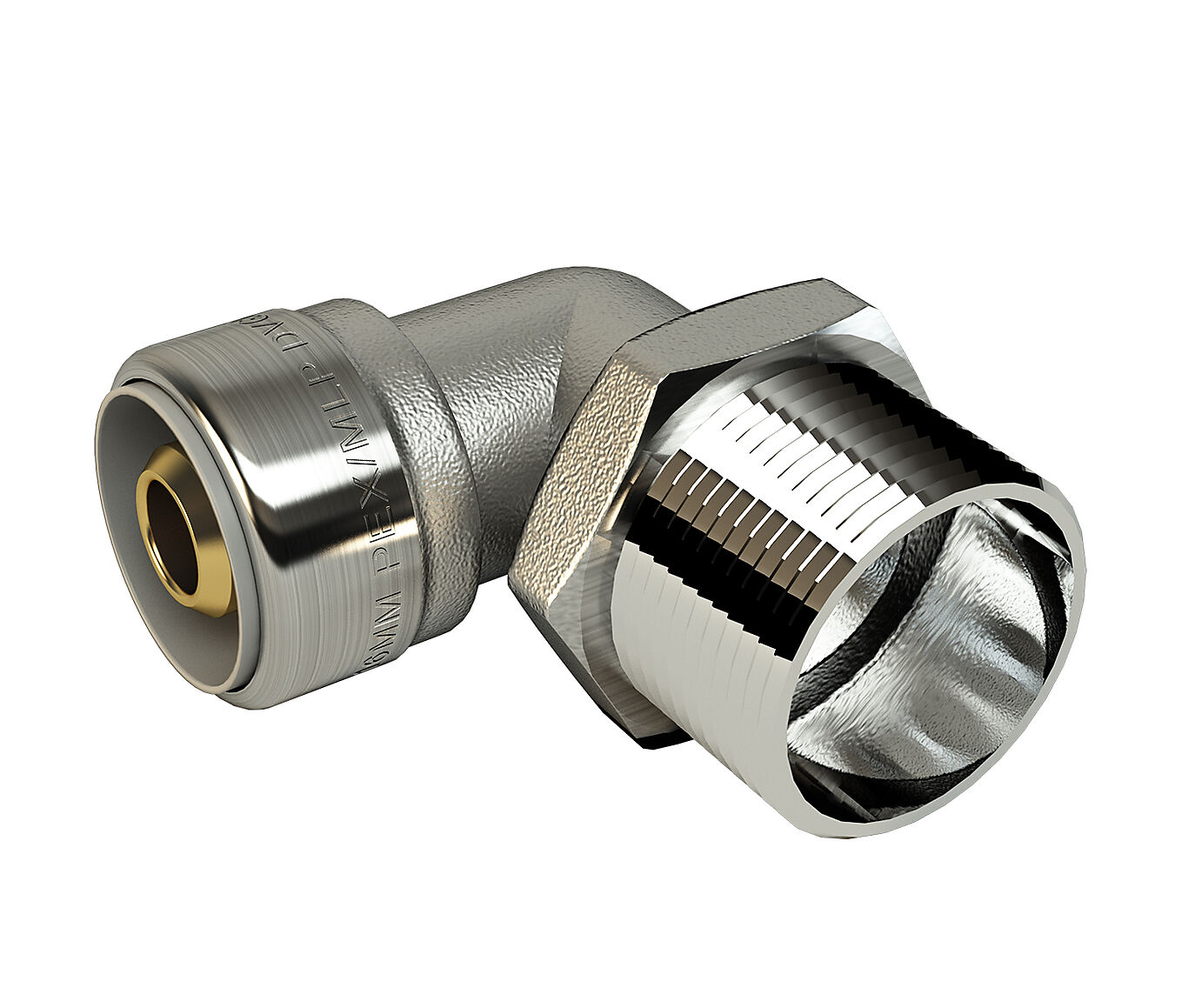 LK Systems Albue pushfit 90° utvendig gjenge. 16 mm x 1/2" 1