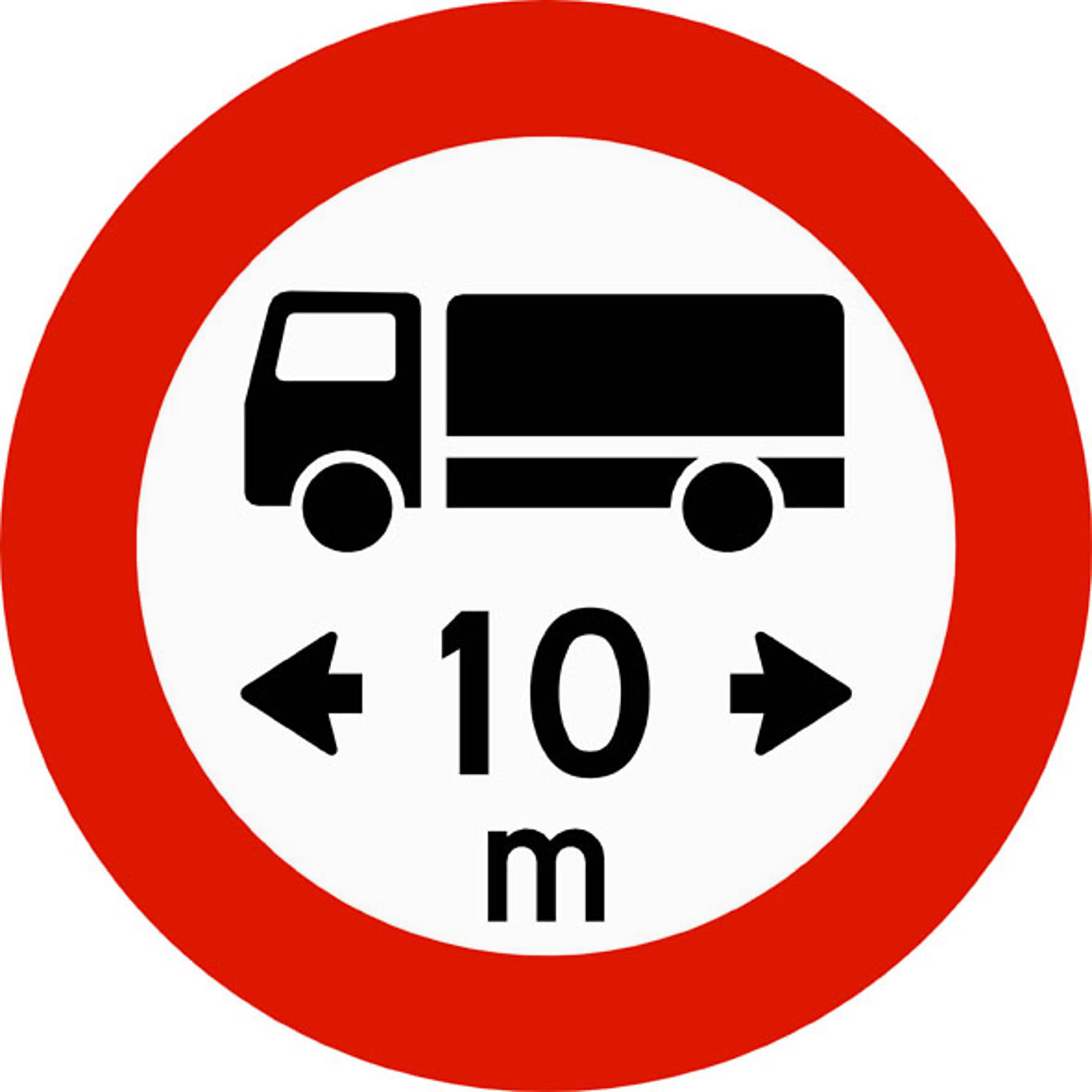 Skilt 316 "Lengdegrense" (XX m) MS KL1 1