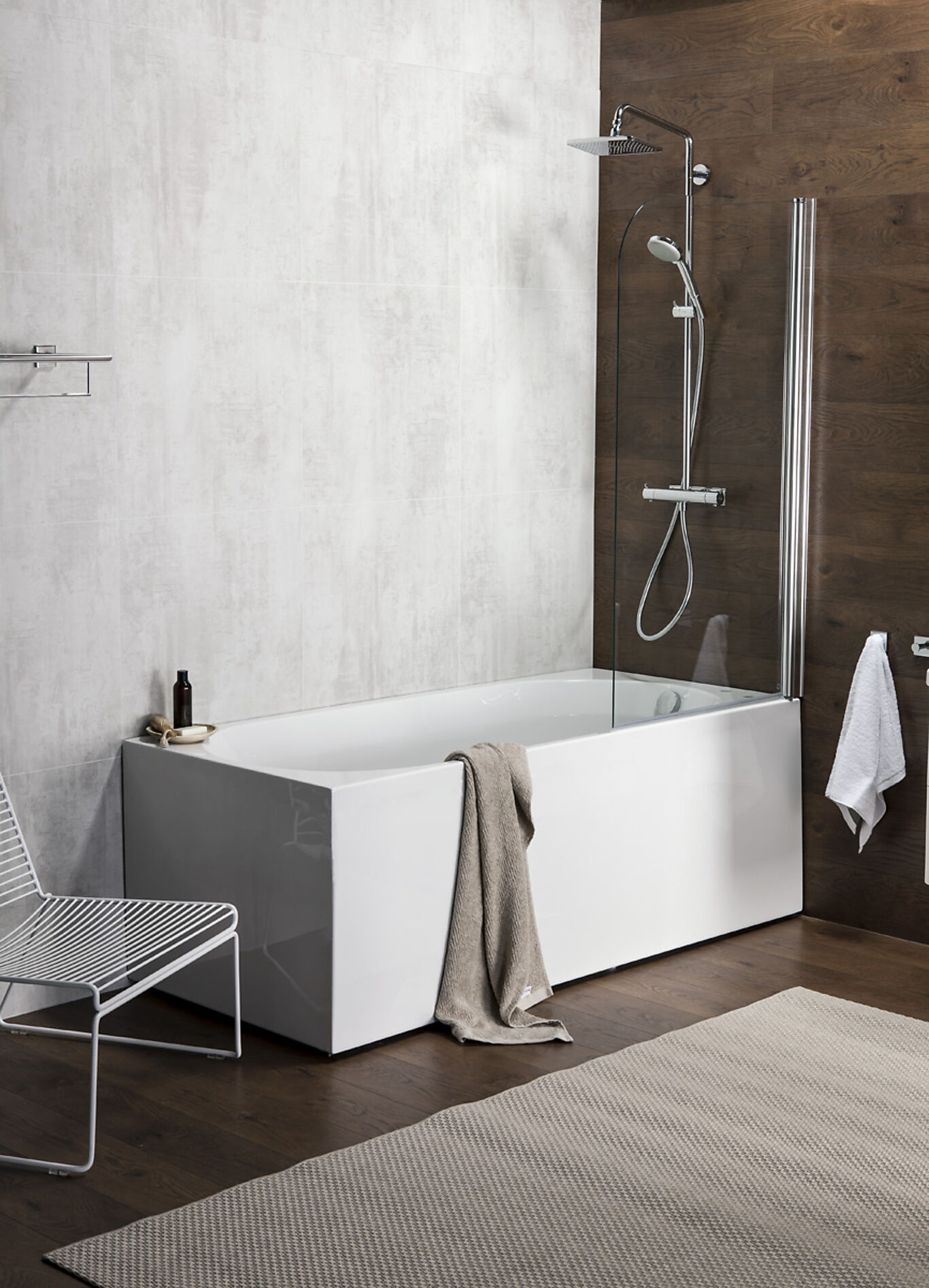 Alterna Alterna Mimas 80 cm badekarvegg krom 1