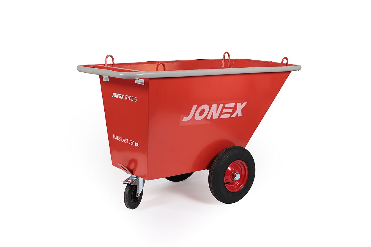 Jonex avfallsvogn 400L med punkteringsfrie hjul 1