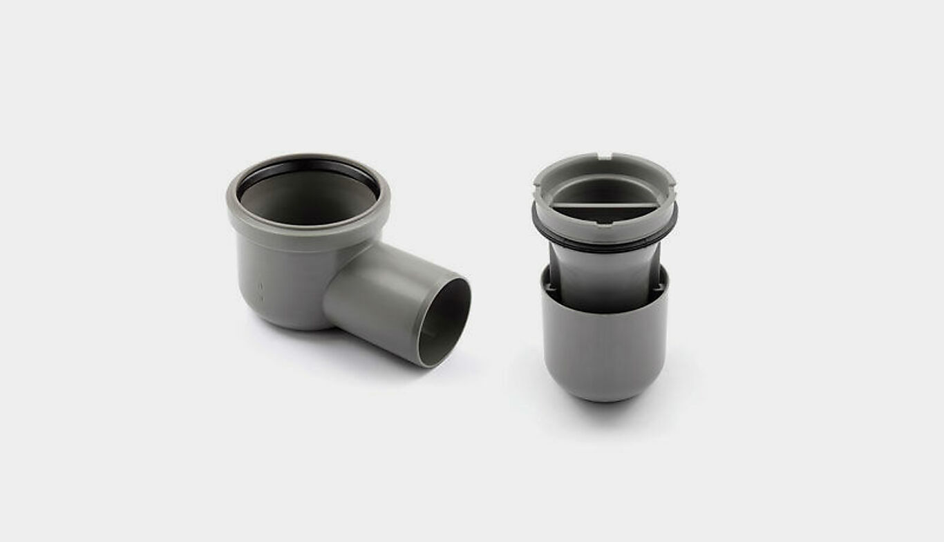 Unidrain Utløpshus Unidrain 75 mm hjørne sideutløp PP 3