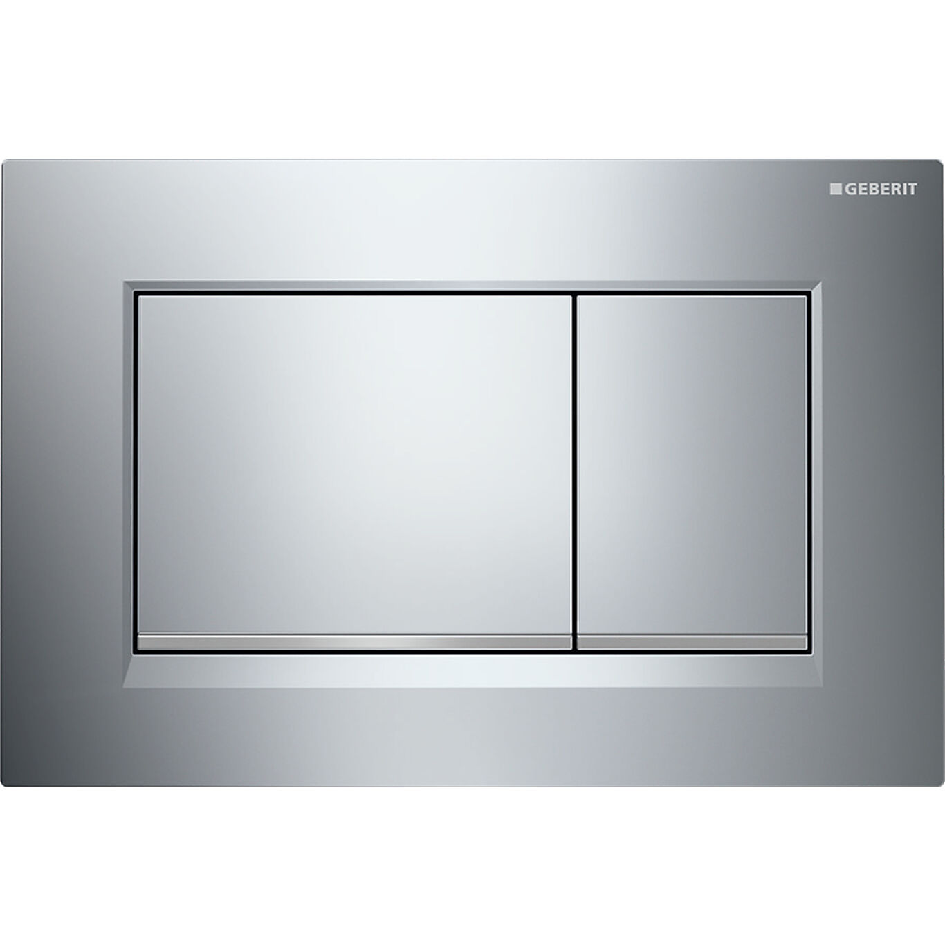 Geberit Sigma 30 trykkplate dobbelspyling Krom blank/krom matt