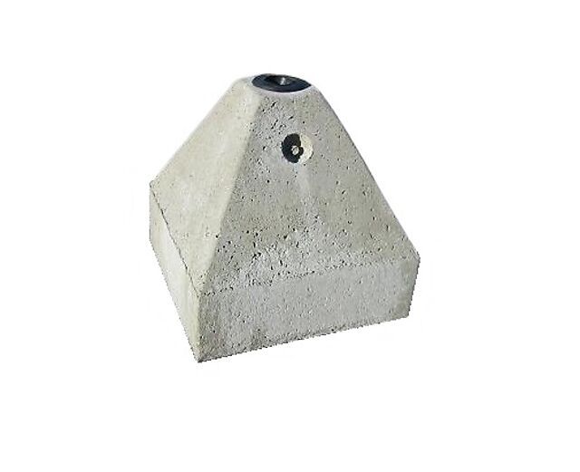 Pyramideformet løsfot i betong for Ø60 stolpe, 175 kg 1