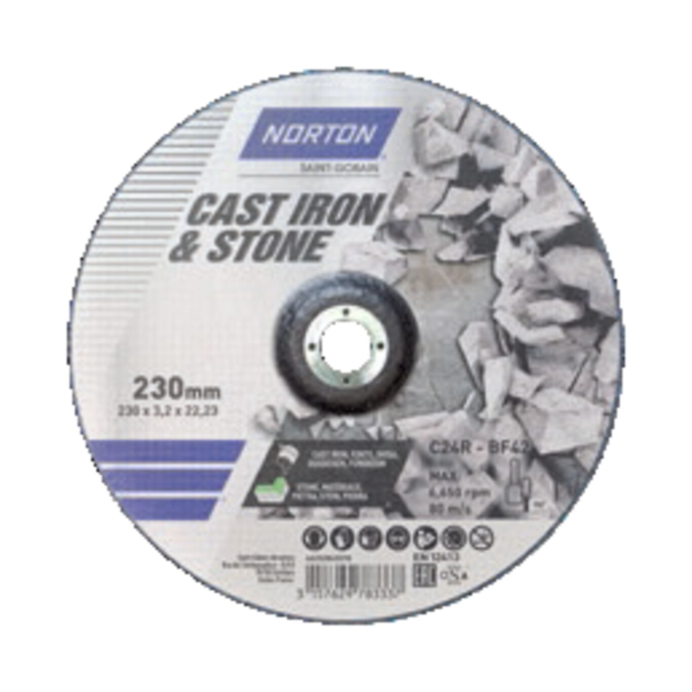 Norton Norton CAST IRON & STONE Kappeskive STØPEJERN/STEIN SENTER22,23 Ø230x2,5 1