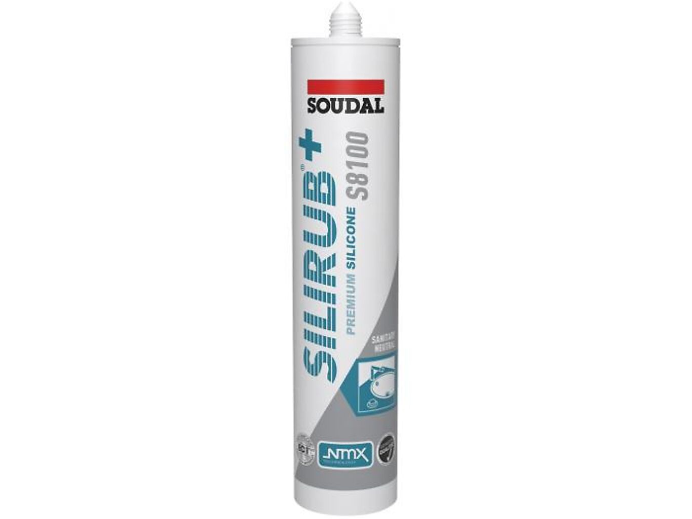 Soudal Silirub+s8100 hvit RAL9010 silikon fugemasse 300ml 1