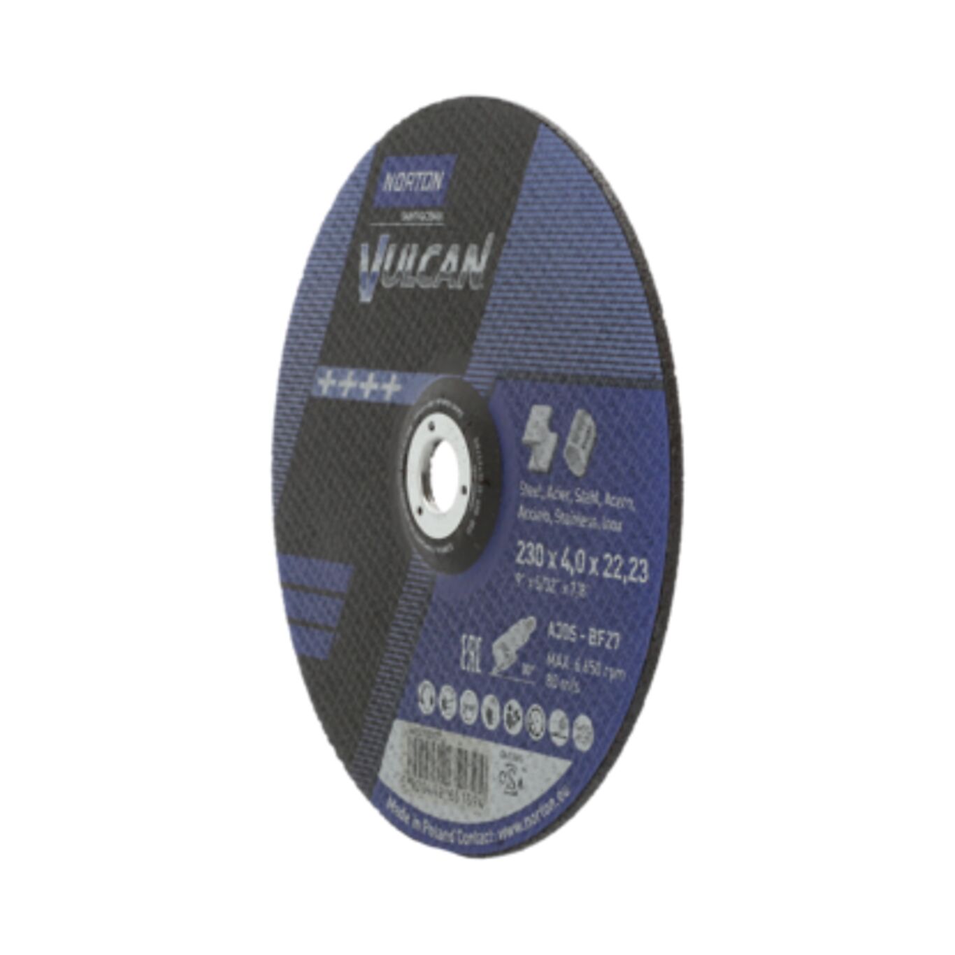 Norton Norton VULCAN Slipeskive METALL SENTER22,23 K30 Ø230x4 2
