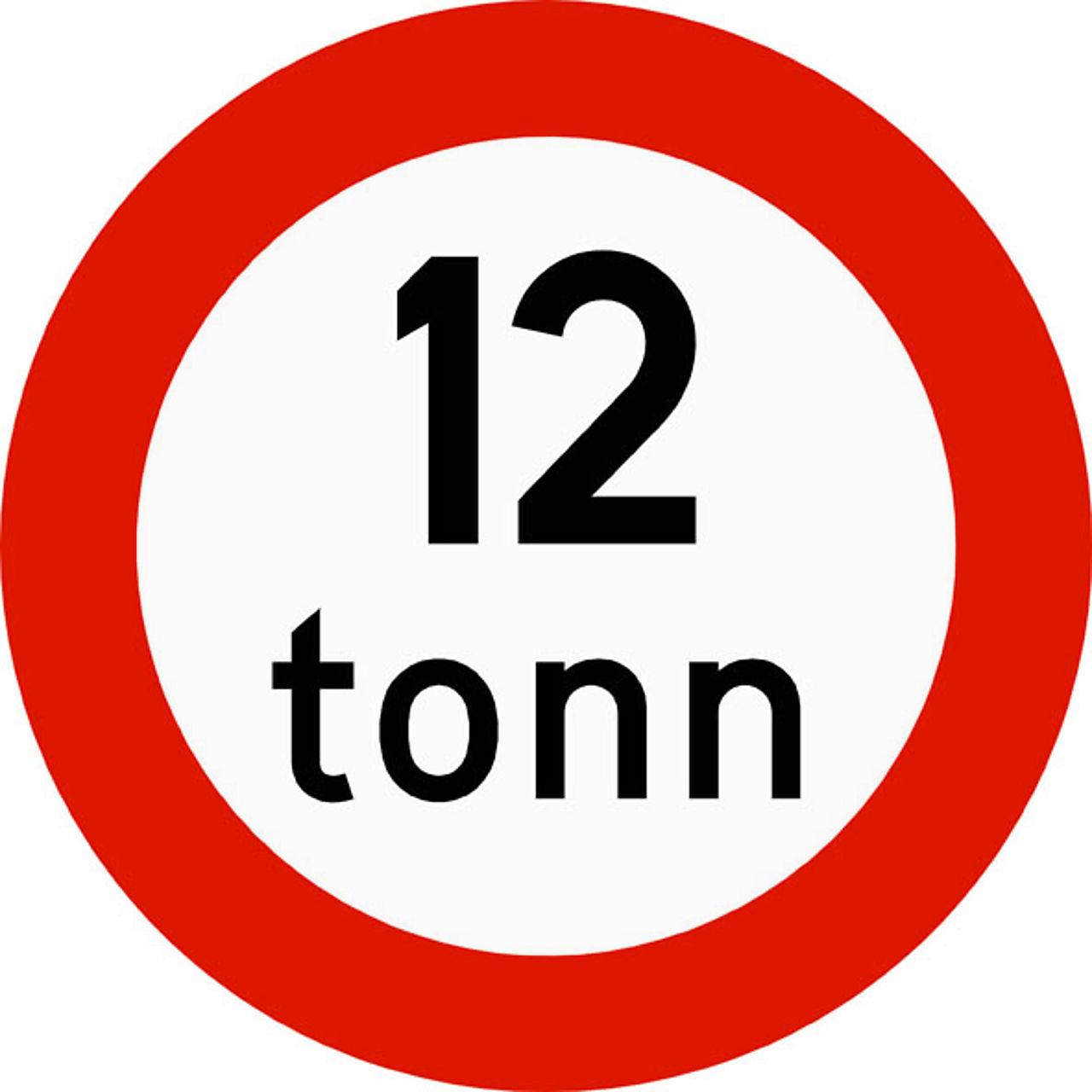 Skilt 318.1 "Totalvektgrense (for kjøretøy)" (XX tonn) SS KL3 1