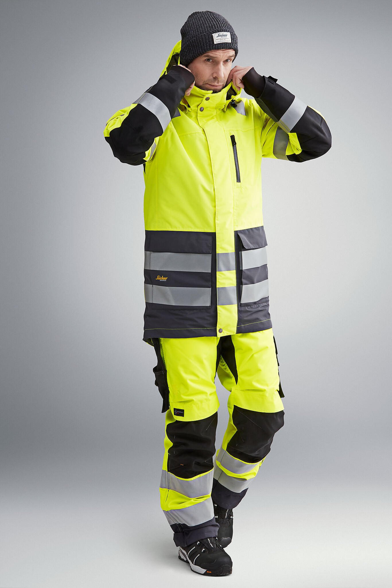 Snickers Workwear Parkas 1830 M KL3 gul/mørkeblå 6