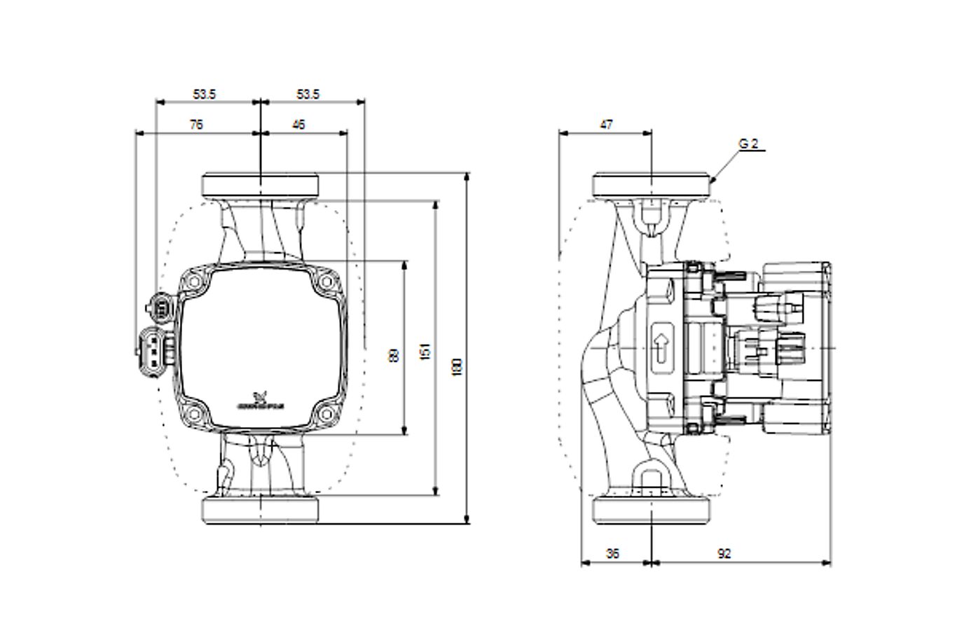 Grundfos Grundfos sirkulasjonspumpe Alpha2 Go 32-40 180 2