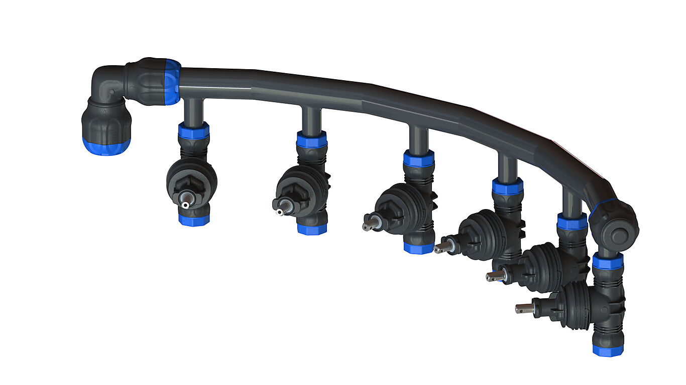 Isiflo Ecoline manifold inntak Ø50, 6 kraner 32mm 1