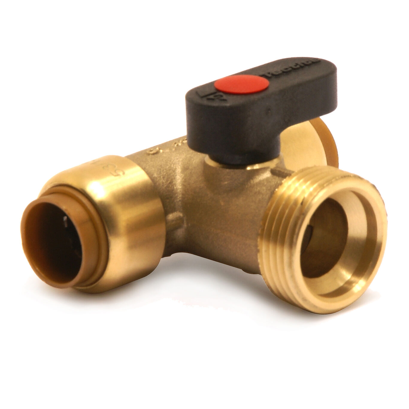 Tectite t-rør 15 mm x 3/4" m/ avstengning push 1