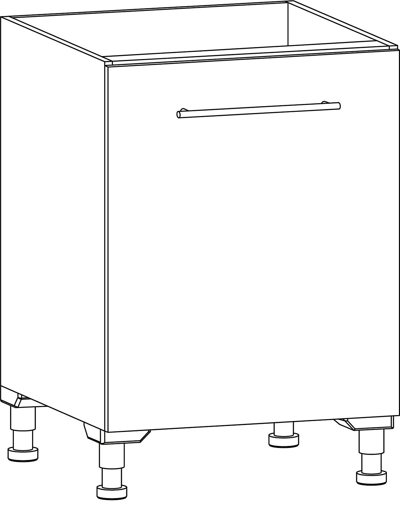Alterna Alterna vaskerom: Benkeskap 60 cm m/skittentøykurv grå matt* 1