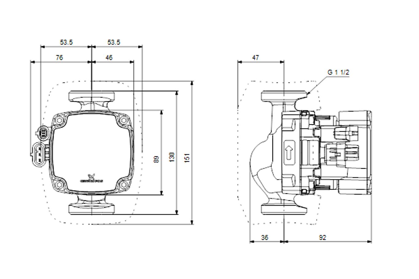 Grundfos Grundfos sirkulasjonspumpe Alpha2 Go 25-75 130 2