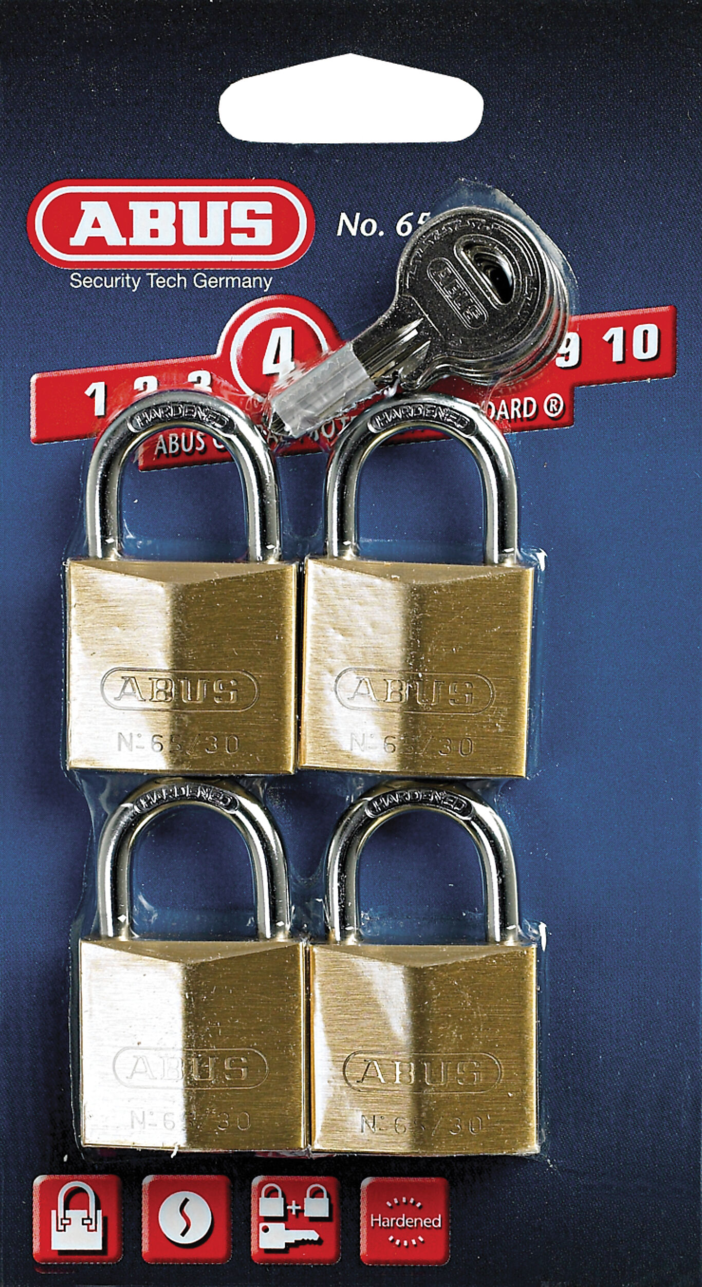 Abus hengelås 30 mm 4-pk