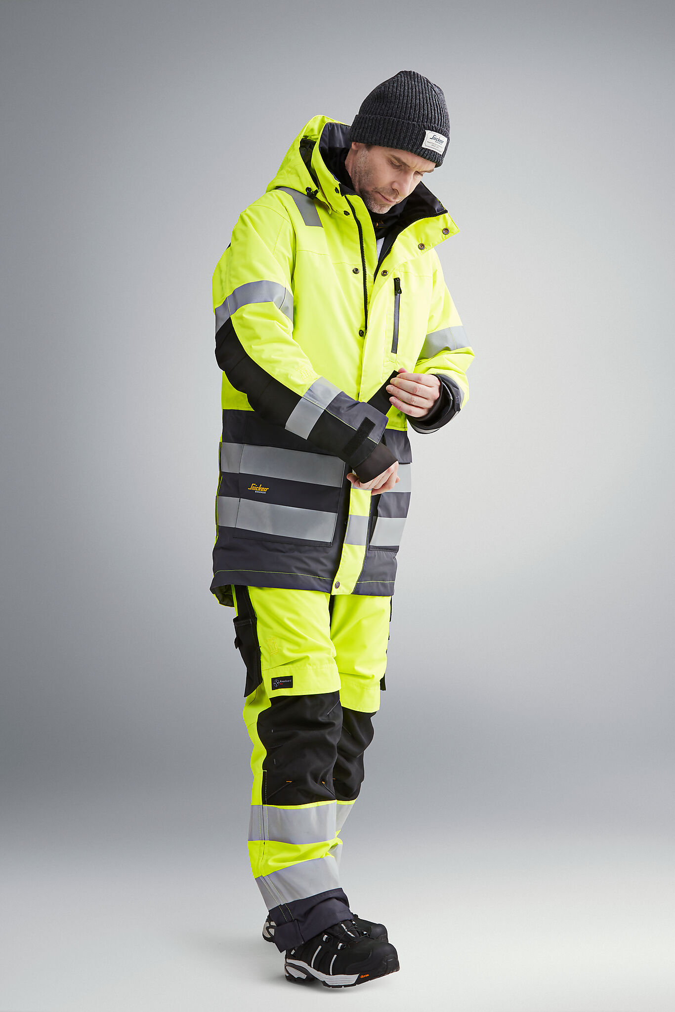 Snickers Workwear Parkas 1830 M KL3 gul/mørkeblå 5