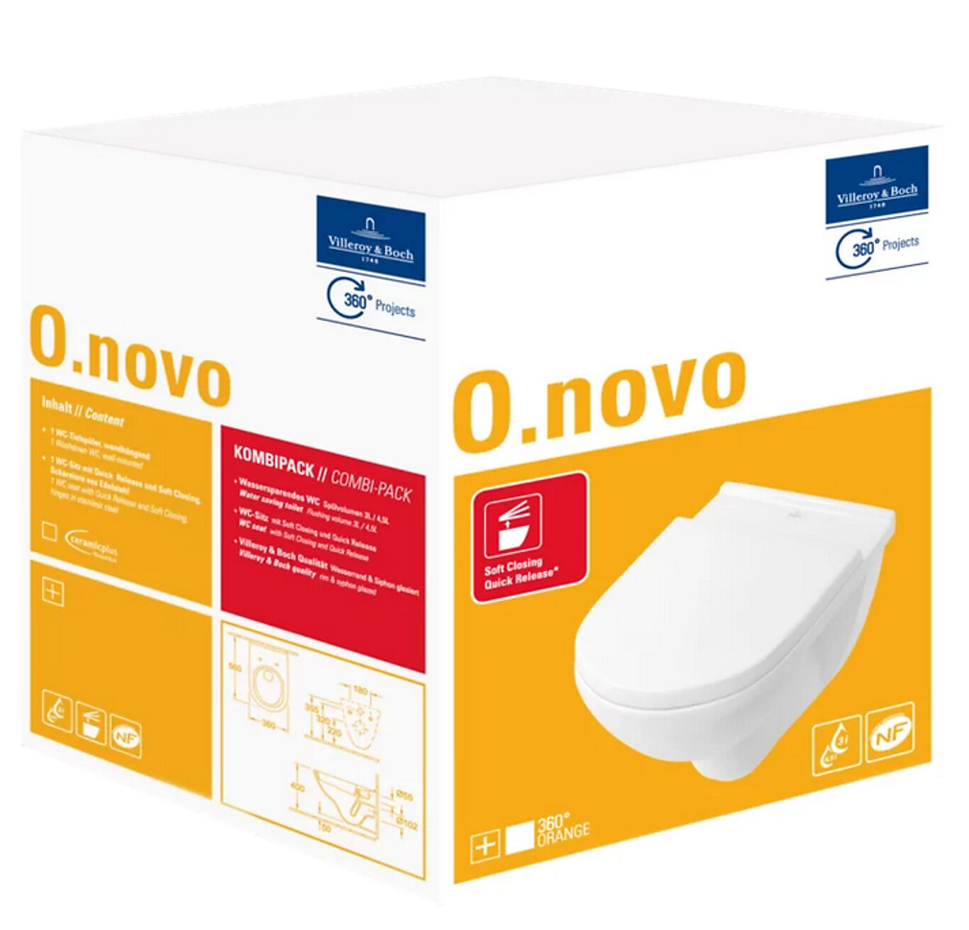 Villeroy & Boch Villeroy & Boch O.novo vegghengt toalett med sete 1