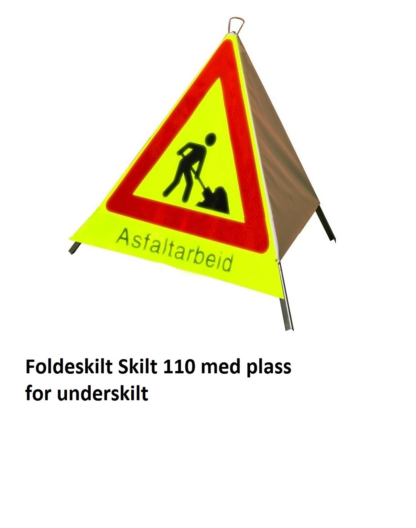 Foldeskilt 110 "Vegarbeid" FGG med plass til underskilt