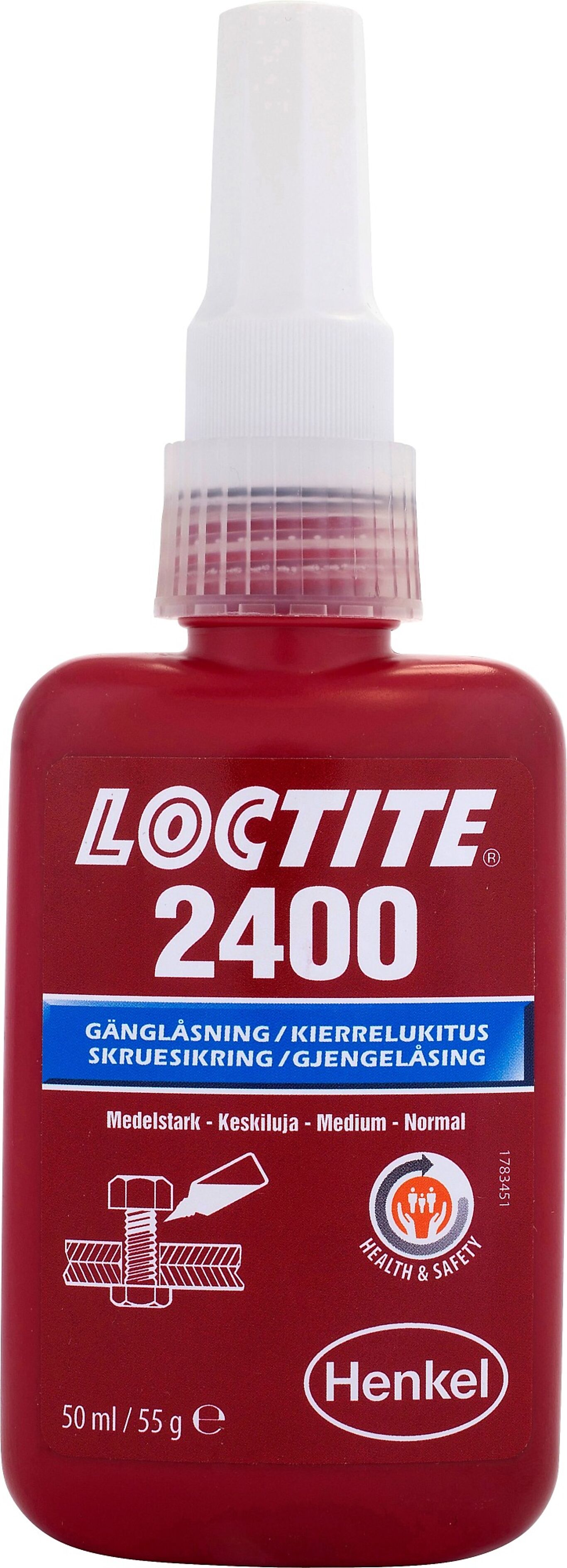 Skruelåsing, demonterbar Loctite 2400 50 ml