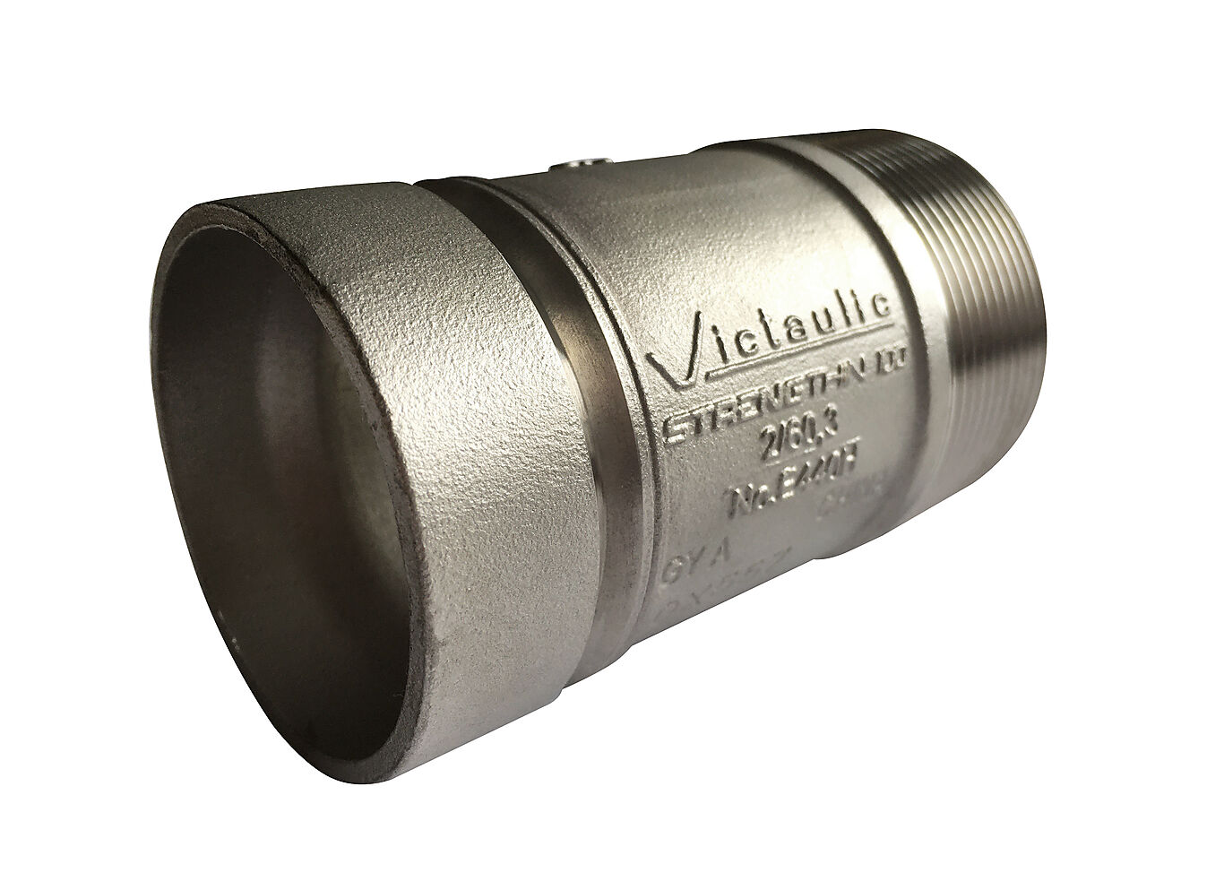 Victaulic Nippel ST100 rille x BSPT gjenge CF8 60,3 mm SS304 1