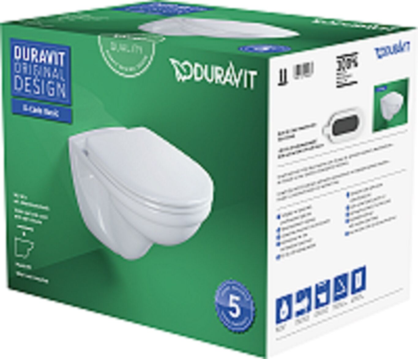 Duravit Veggmontert toalettpakke basic 355 x 560 mm