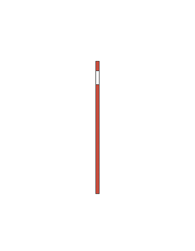 Brøytestikk i rød plast med refleks KL2, 1800 mm Ø25 1