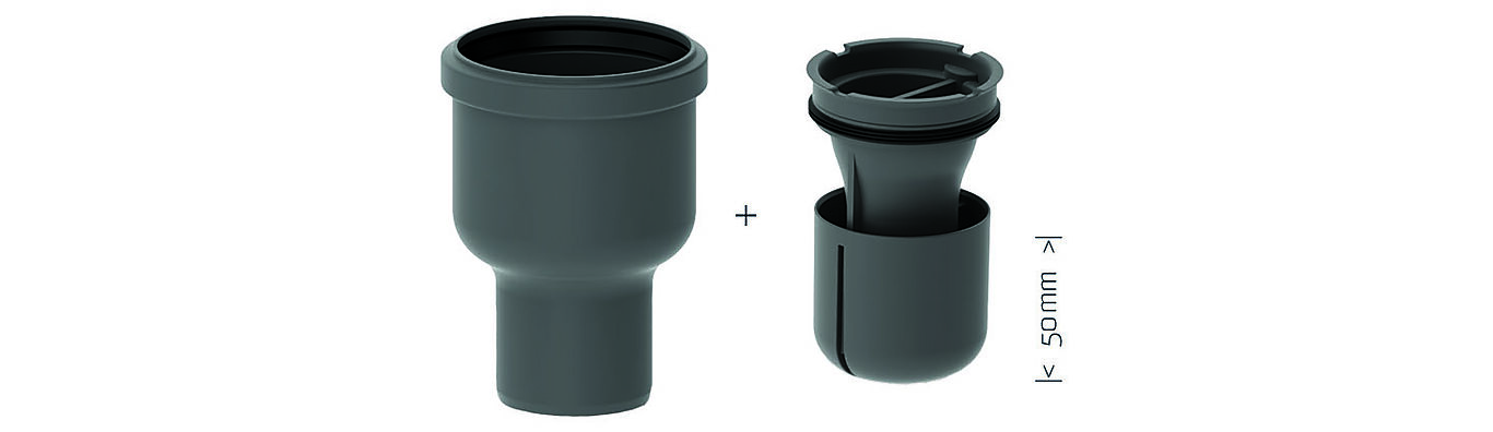 Unidrain Unidrain 2412 utløpshus 75 mm hjørne bunnutløp 2