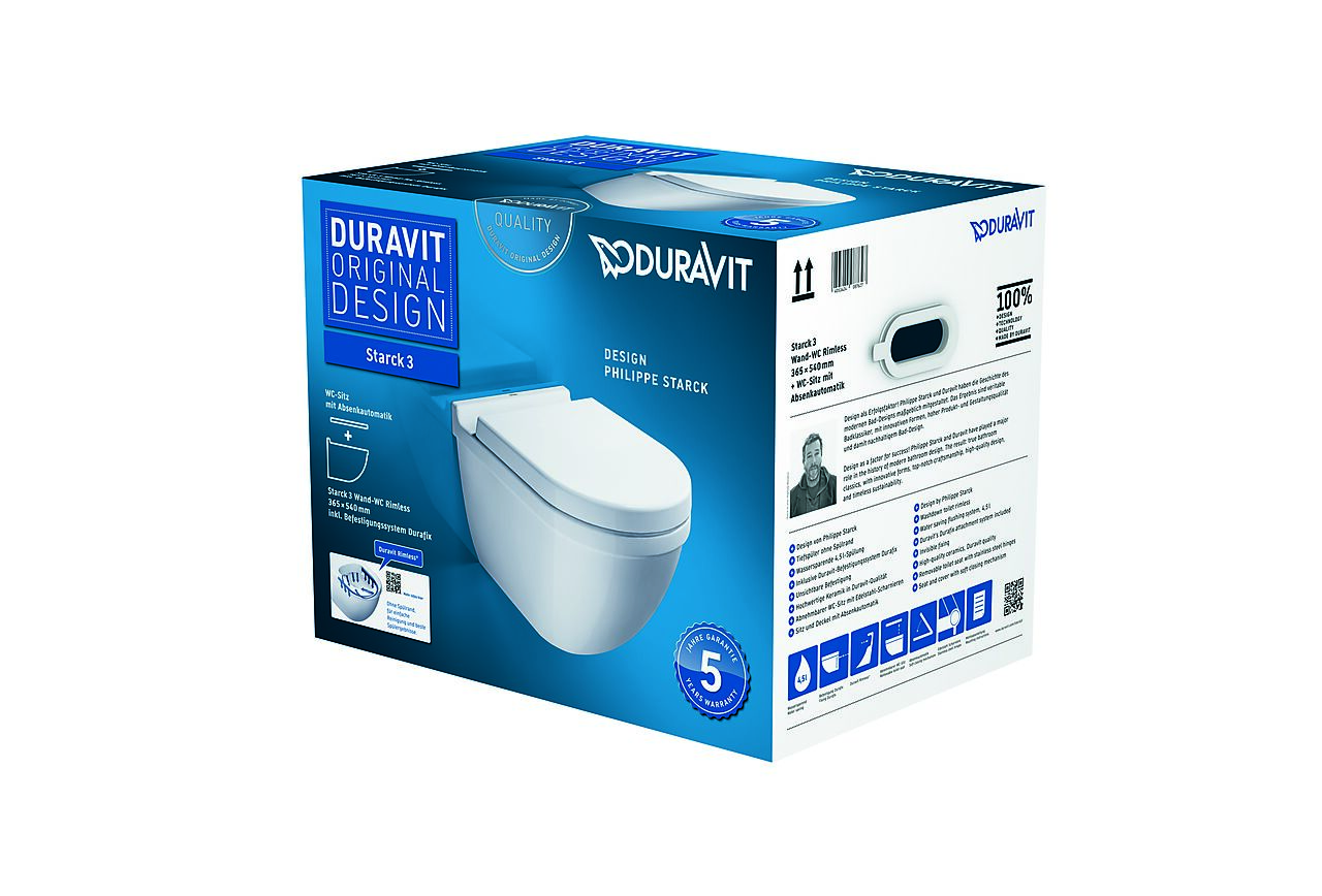 Duravit Duravit Starck 3 toalettpakke med åpen skyllekant 1