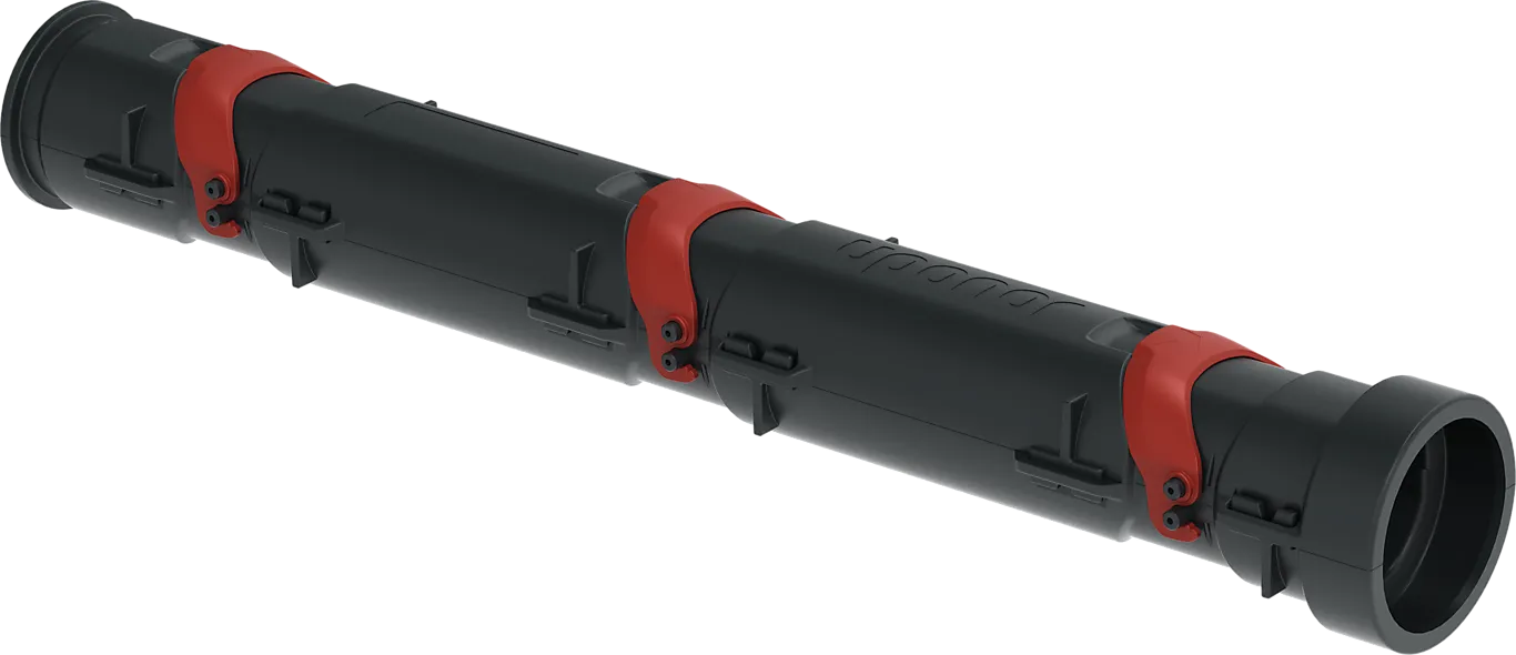 Uponor Infra Kabelrør delbar 110 mm m/lås rød 1mtr SN8 PP 1