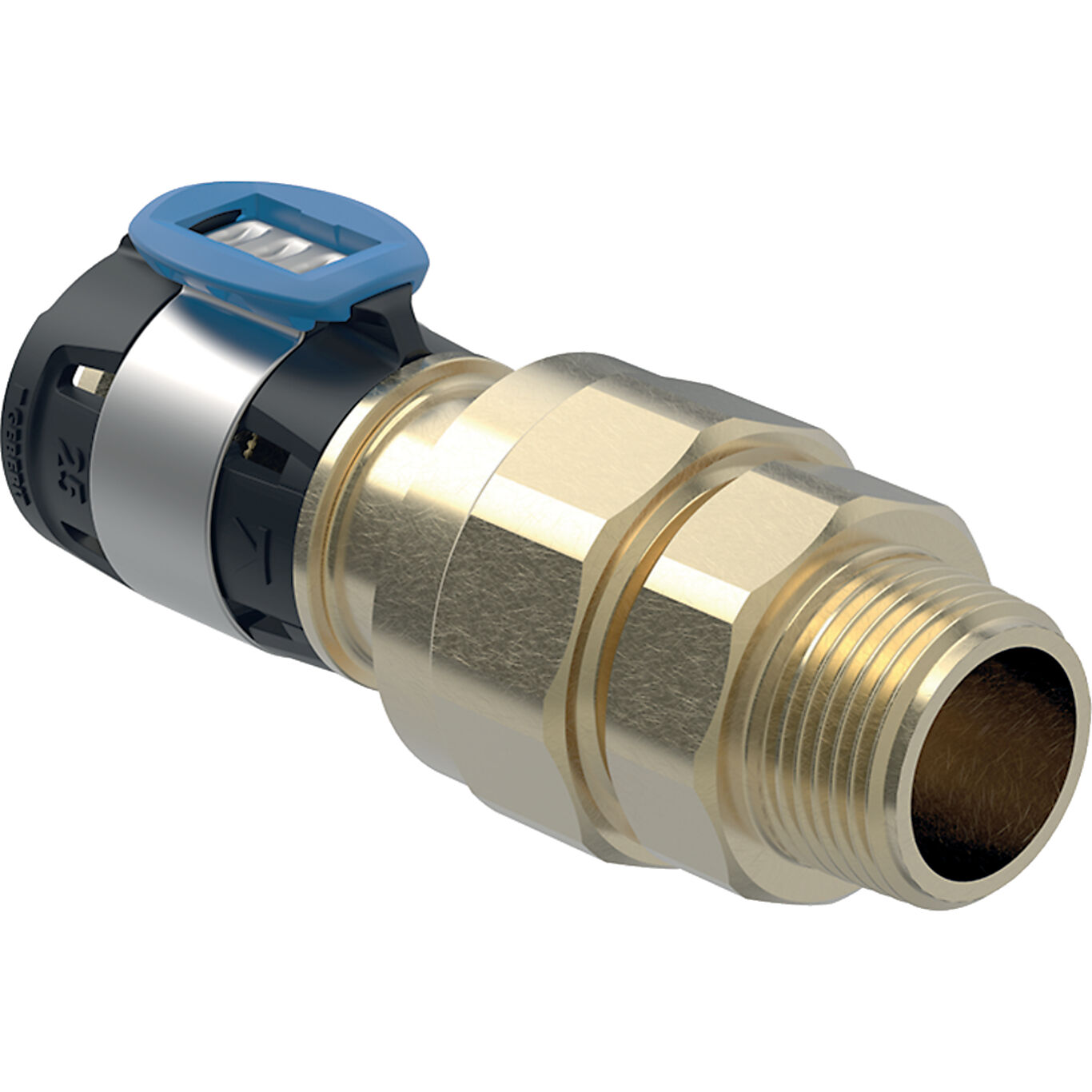 Geberit FlowFit union 25x1"x3/4" med utvendige gjenger 1